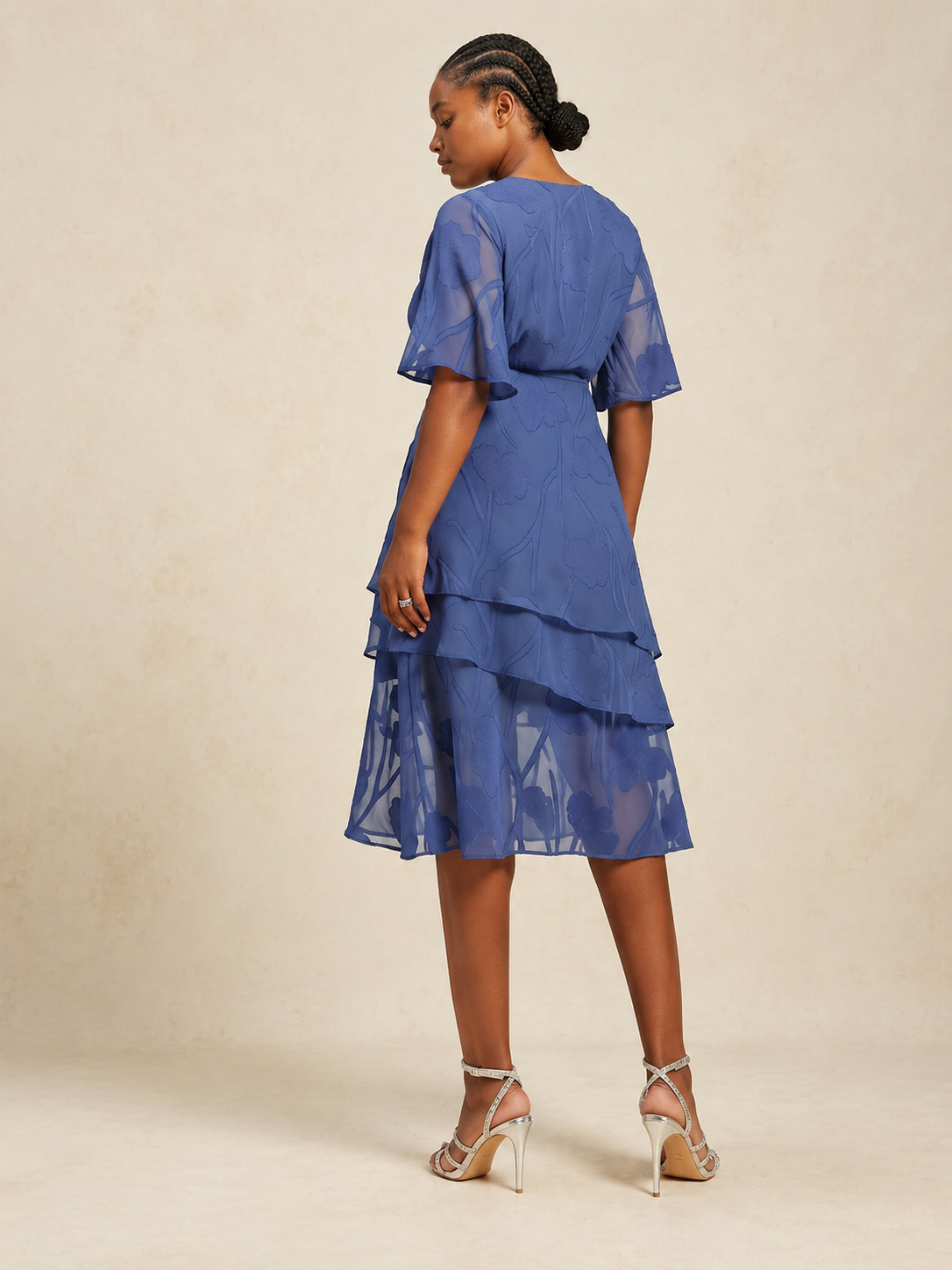 Floral Chiffon Midi Skirt