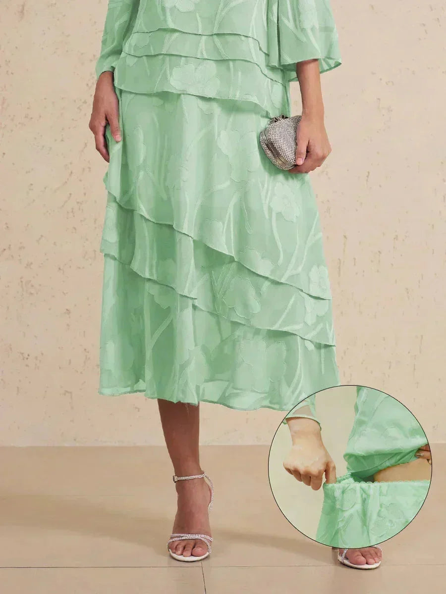 Floral Chiffon Midi Skirt