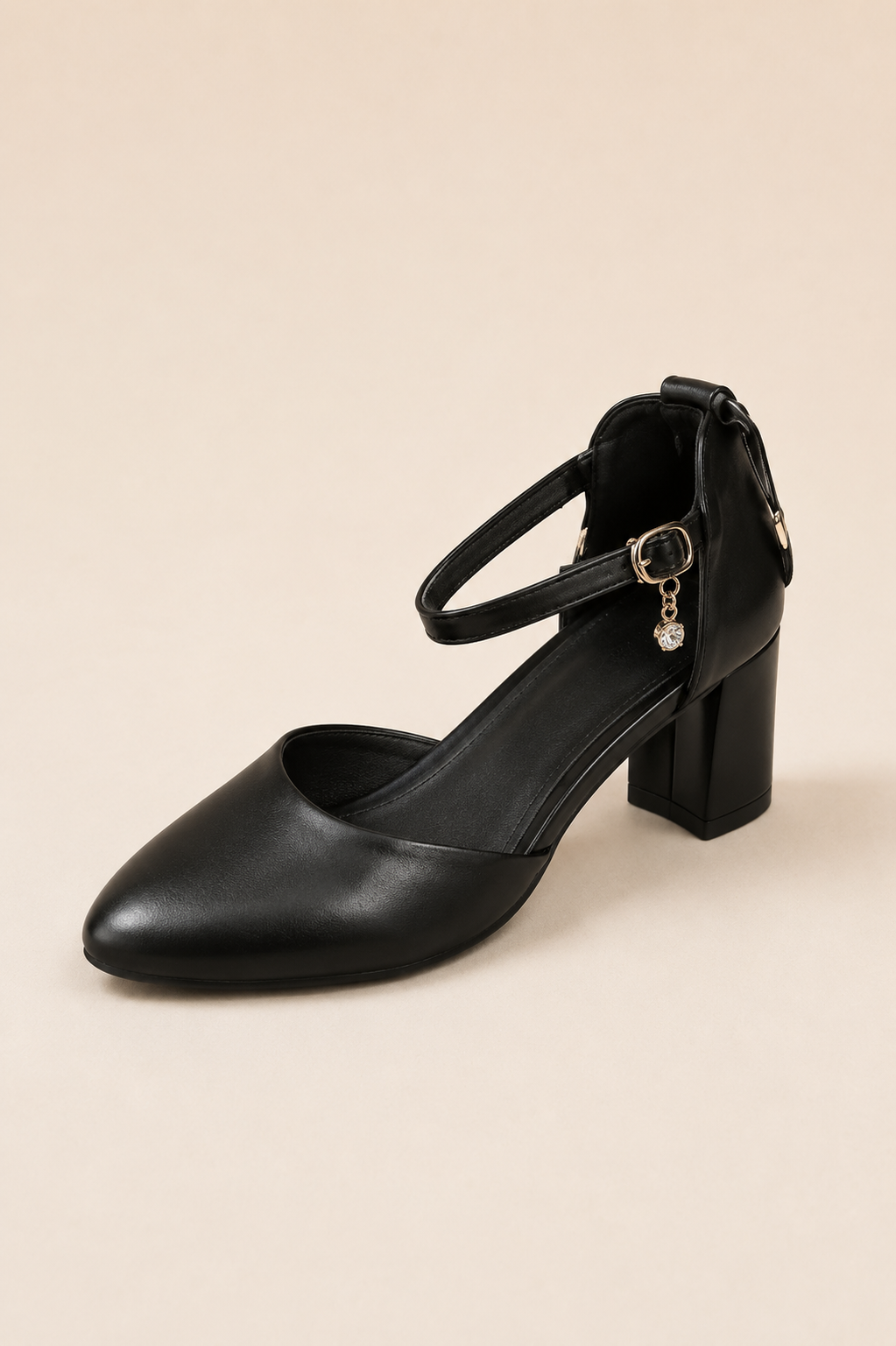 Women's Black Mary Jane Block Heel Pumps