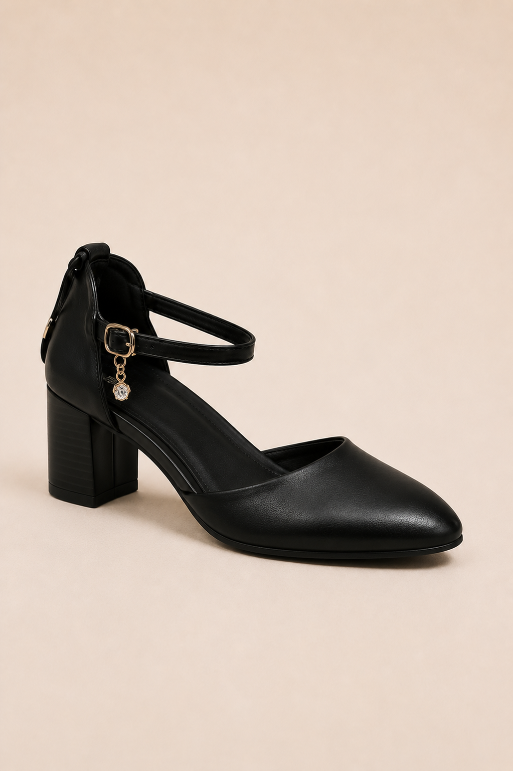 Women's Black Mary Jane Block Heel Pumps