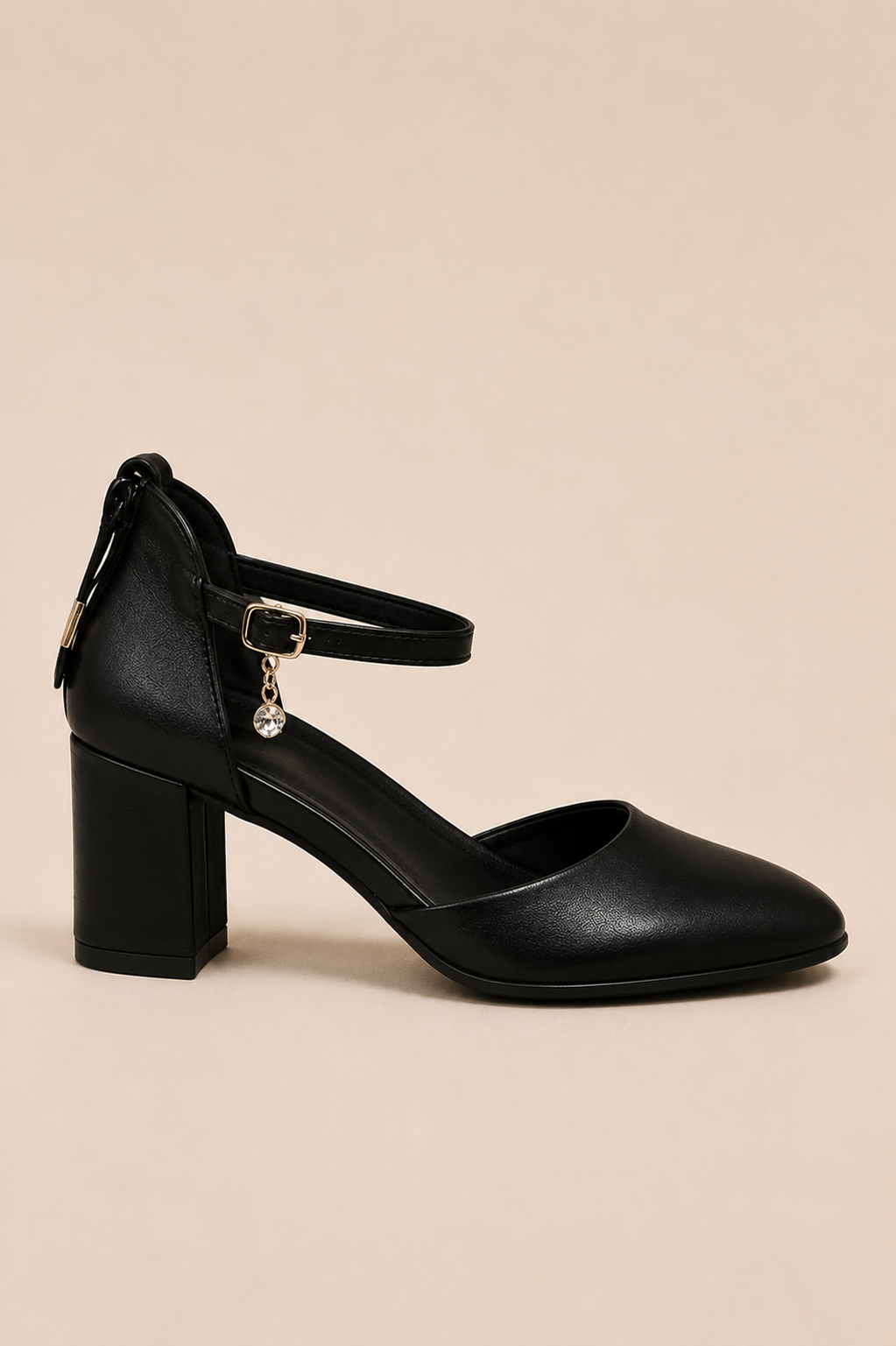 Women's Black Mary Jane Block Heel Pumps